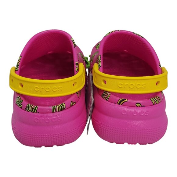 Crocs Classic Spring Jibbitz Clogs Kids Size J5 Pink Palm Trees 1.5" Platform - Picture 5 of 8